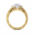 FlyerFit® 18K Yellow Gold Shank And White Gold Top Vintage Engagement Ring