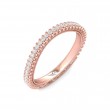 FlyerFit® 18K Pink Gold Micropave Cutdown Wedding Band