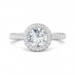 FlyerFit® Platinum Micropave Halo Engagement Ring