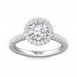 FlyerFit® Platinum Micropave Halo Engagement Ring