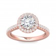 FlyerFit® 18K Pink Gold Micropave Halo Engagement Ring