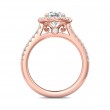 FlyerFit® 18K Pink Gold Micropave Halo Engagement Ring