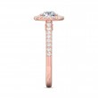 FlyerFit® 18K Pink Gold Micropave Halo Engagement Ring