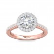 FlyerFit® 14K Pink Gold Shank And White Gold Top Micropave Halo Engagement Ring