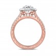 FlyerFit® 14K Pink Gold Shank And White Gold Top Vintage Engagement Ring