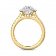 FlyerFit® 18K Yellow Gold Shank And White Gold Top Micropave Halo Engagement Ring