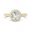 FlyerFit® 14K Yellow Gold Micropave Halo Engagement Ring