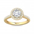 FlyerFit® 14K Yellow Gold Micropave Halo Engagement Ring