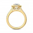 FlyerFit® 14K Yellow Gold Micropave Halo Engagement Ring