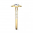 FlyerFit® 14K Yellow Gold Micropave Halo Engagement Ring