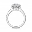 FlyerFit® 18K White Gold Micropave Halo Engagement Ring