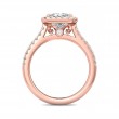 FlyerFit® 14K Pink Gold Micropave Halo Engagement Ring