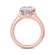 FlyerFit® 18K Pink Gold Shank And White Gold Top Micropave Halo Engagement Ring