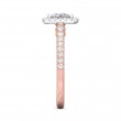 FlyerFit® 18K Pink Gold Shank And White Gold Top Micropave Halo Engagement Ring