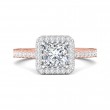 FlyerFit® 18K Pink Gold Shank And White Gold Top Vintage Engagement Ring