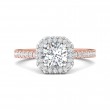 FlyerFit® 18K Pink Gold Shank And White Gold Top Vintage Engagement Ring