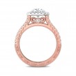 FlyerFit® 18K Pink Gold Shank And White Gold Top Vintage Engagement Ring