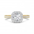 FlyerFit® 18K Yellow Gold Shank And White Gold Top Vintage Engagement Ring