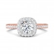 FlyerFit® 14K Pink Gold Shank And White Gold Top Vintage Engagement Ring