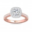 FlyerFit® 14K Pink Gold Shank And White Gold Top Vintage Engagement Ring