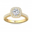 FlyerFit® 18K Yellow Gold Vintage Engagement Ring