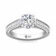 FlyerFit® 14K White Gold Micropave Engagement Ring