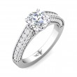 FlyerFit® 14K White Gold Micropave Engagement Ring