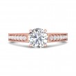 FlyerFit® 18K Pink Gold Micropave Engagement Ring