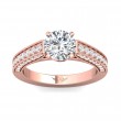 FlyerFit® 18K Pink Gold Micropave Engagement Ring