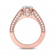 FlyerFit® 18K Pink Gold Micropave Engagement Ring