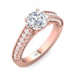 FlyerFit® 18K Pink Gold Micropave Engagement Ring