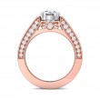 FlyerFit® 18K Pink Gold Shank And White Gold Top Micropave Engagement Ring