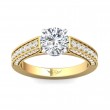 FlyerFit® 14K Yellow and 14K White Gold Micropave Engagement Ring