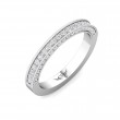 FlyerFit® 14K White Gold Micropave Bead Set Wedding Band