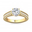 FlyerFit® 14K Yellow Gold Micropave Engagement Ring