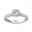 FlyerFit® 14K White Gold Micropave Engagement Ring