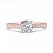 FlyerFit® 14K Pink Gold Micropave Engagement Ring