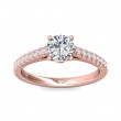 FlyerFit® 14K Pink Gold Micropave Engagement Ring