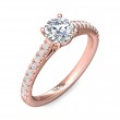 FlyerFit® 14K Pink Gold Micropave Engagement Ring