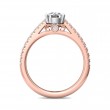 FlyerFit® 18K Pink Gold Shank And White Gold Top Micropave Engagement Ring