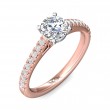 FlyerFit® 18K Pink Gold Shank And White Gold Top Micropave Engagement Ring