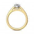 FlyerFit® 18K Yellow Gold Shank And White Gold Top Micropave Engagement Ring