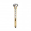 FlyerFit® 18K Yellow Gold Shank And White Gold Top Micropave Engagement Ring