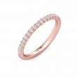 FlyerFit® 18K Pink Gold Micropave Cutdown Wedding Band