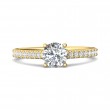 FlyerFit® 18K Yellow Gold Micropave Engagement Ring