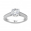 FlyerFit® 18K White Gold Micropave Engagement Ring