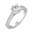 FlyerFit® 18K White Gold Micropave Engagement Ring