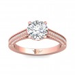 FlyerFit® 14K Pink Gold Micropave Engagement Ring