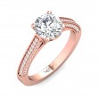 FlyerFit® 14K Pink Gold Micropave Engagement Ring