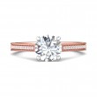 FlyerFit® 18K Pink Gold Shank And White Gold Top Micropave Engagement Ring